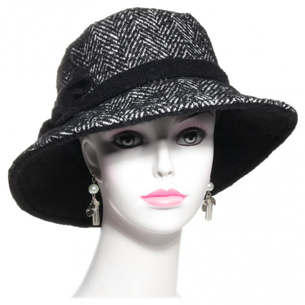 chapeau laine chevron