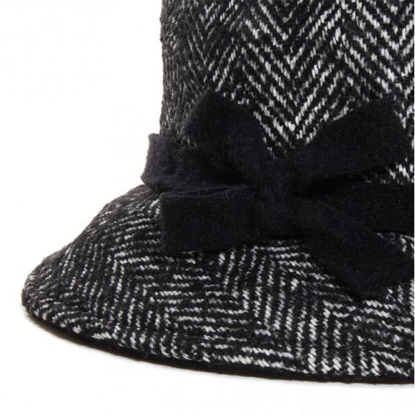 chapeau avec ceinture laine noir