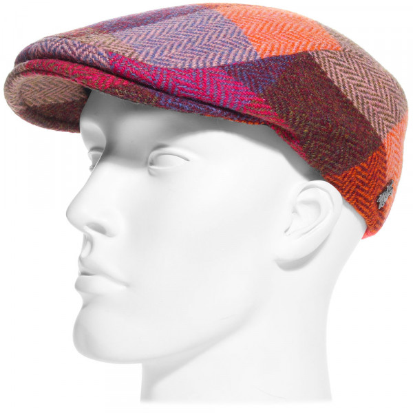 Casquette plate laine Harris Tweed multicolore