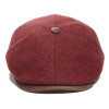 casquette 6 pans en laine vierge bordeaux avec bouton