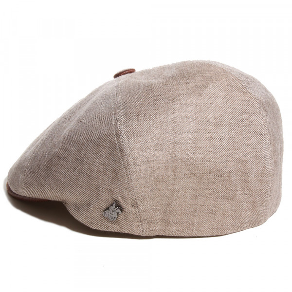 béret lin beige avec logo