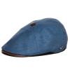 béret lin bleu avec bouton