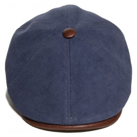 casquette coton avec visière et bouton polyuréthane marron
