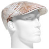 casquette lin beige imprimé feuille de bambou