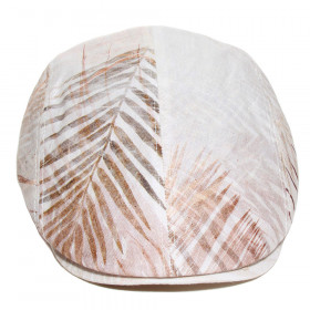 casquette plate en lin beige