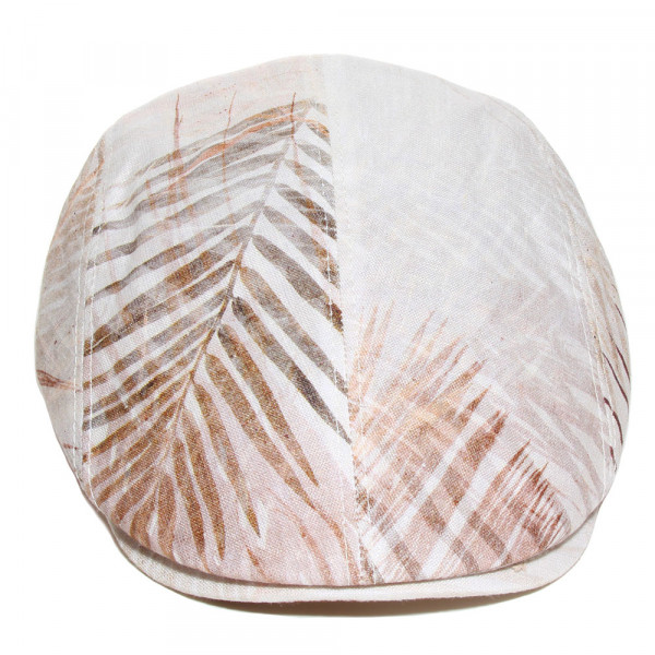 casquette plate en lin beige
