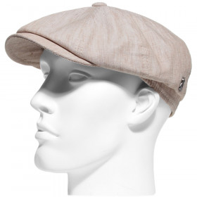 casquette gavroche en lin beige
