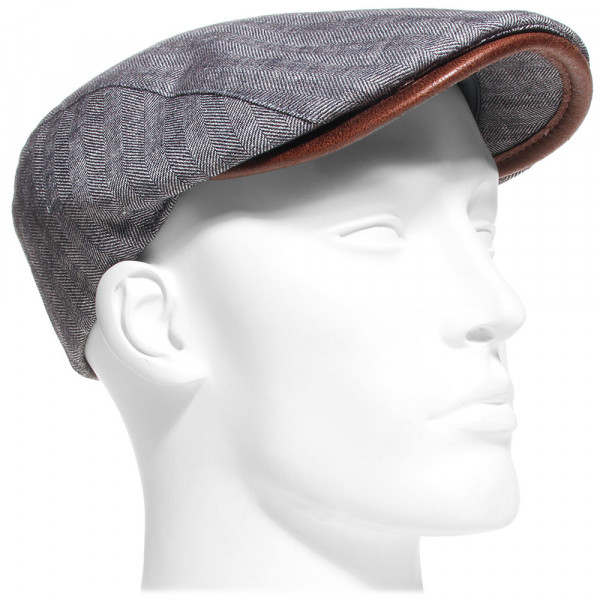 Casquette plate Hill à chevrons gris – Hats & Brothers