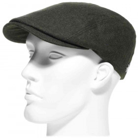 Casquette plate en laine vierge kaki – Hats & Brothers