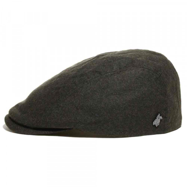 Profil de casquette plate kaki en laine vierge