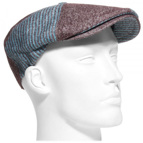 casquette laine mi-saison taupe et turquoise
