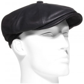 casquette Hatteras cuir noir