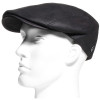 casquette plate cuir noir