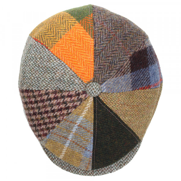 casquette patchwork laine Harris tweed