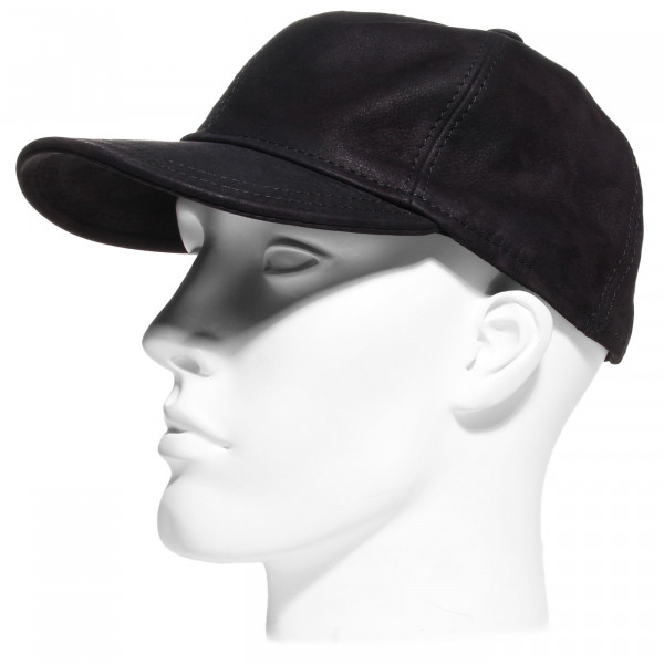 Casquette baseball en cuir nappa wax noir – Hats & Brothers