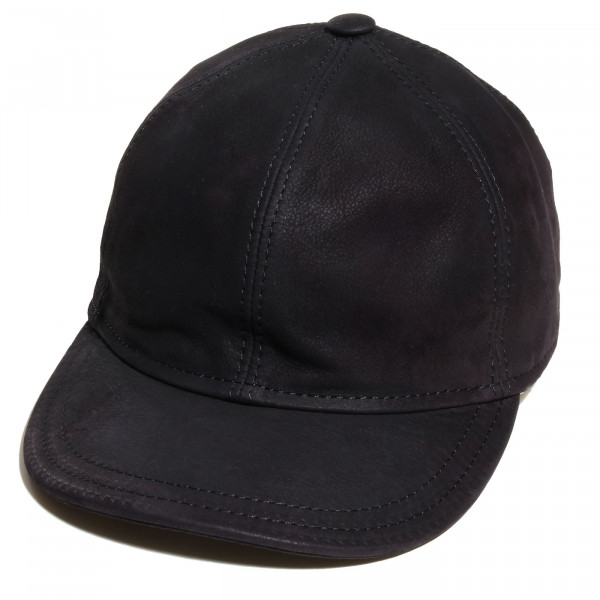 Face de casquette baseball en cuir noir