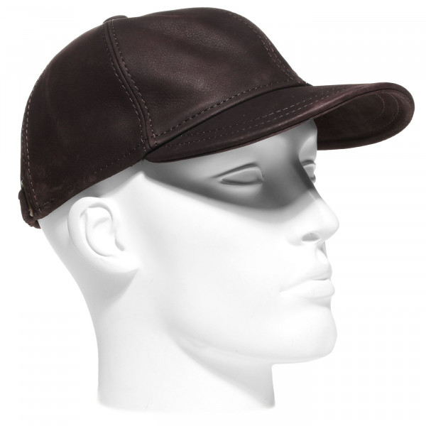 Casquette baseball en cuir nappa wax marron – Hats & Brothers