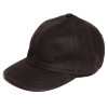 Profil de casquette baseball marron en cuir nappa wax