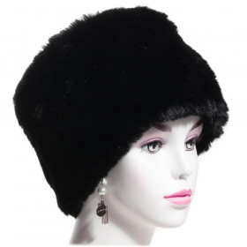 Toque en fausse fourrure coloris noir