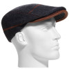 casquette pure laine coloris noir surpiqué orange