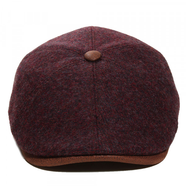 Dessus de casquette Oxford en laine vierge bordeaux