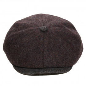 casquette à 8 pans avec bouton et visière coloris kaki