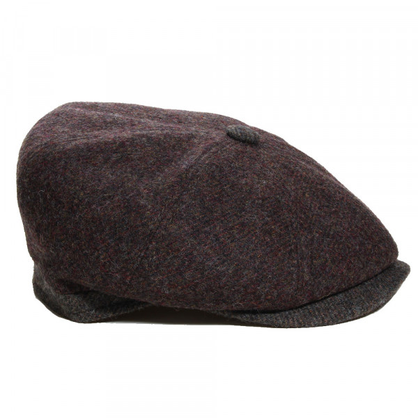 casquette pure laine marron avec visière kaki