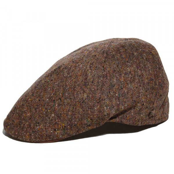 casquette béret tweed moucheté avec visière polyuréthane