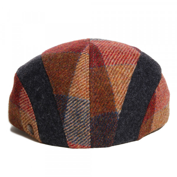 Arrière de casquette plate à carreaux marron