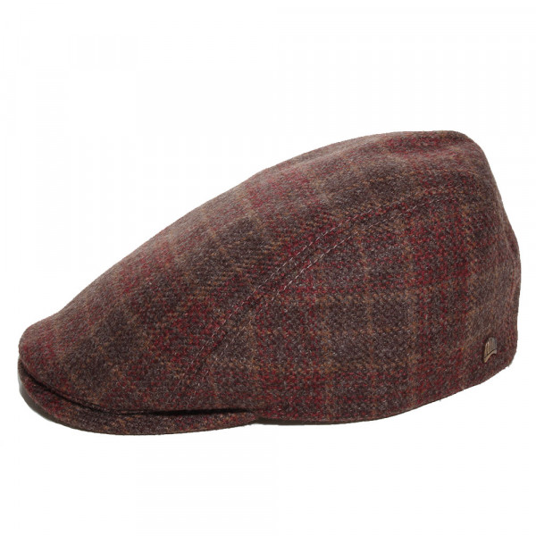 casquette laine carreaux coloris marron