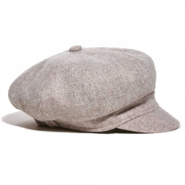 Profil de casquette gavroche femme beige en laine vierge
