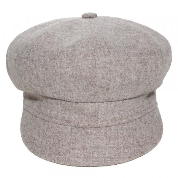 Dessus de casquette gavroche femme en laine vierge beige