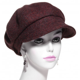 casquette gavroche laine bordeaux