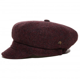 Profil de casquette gavroche femme bordeaux en laine vierge