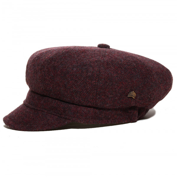 Profil de casquette gavroche femme bordeaux en laine vierge