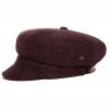 Profil de casquette gavroche femme bordeaux en laine vierge
