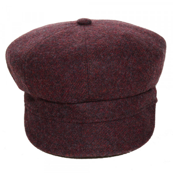 Dessus de casquette gavroche femme en laine vierge bordeaux