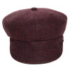 Dessus de casquette gavroche femme en laine vierge bordeaux