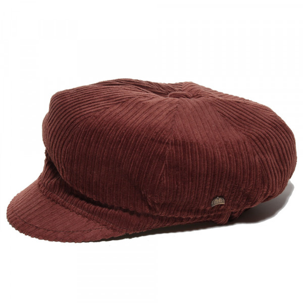 Profil de casquette gavroche femme brique en velours