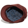 Doublure coton de casquette gavroche femme en velours brique