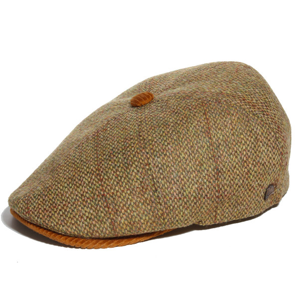 Profil de casquette Oxford moutarde en Harris Tweed