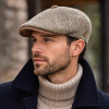 Casquette Oxford en Harris Tweed beige portée – Hats & Brothers