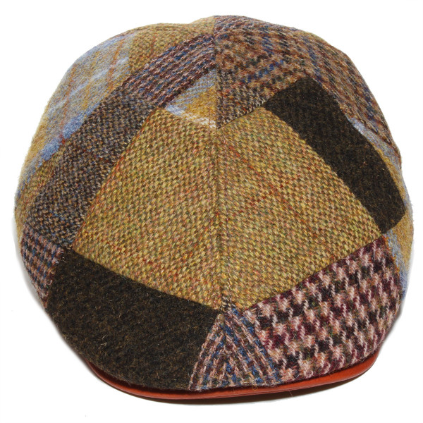 Dessus de casquette Gatsby en patchwork Harris Tweed