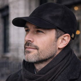 Casquette baseball cuir noir portée – Hats & Brothers