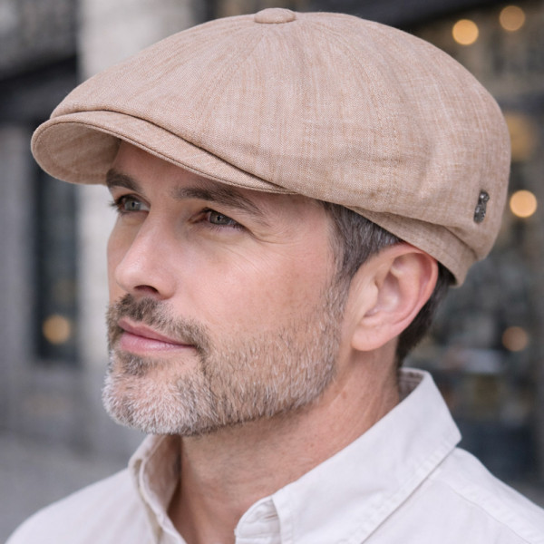 Casquette gavroche beige portée – Hats & Brothers