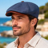 Casquette Oxford bleu océan portée – Hats & Brothers