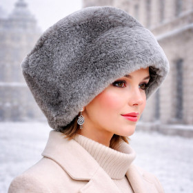 Toque femme glacier portée en tenue d hiver élégante