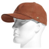 Casquette baseball en cuir nappa wax cognac portée