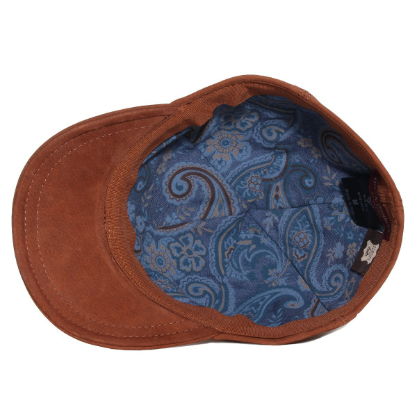 Doublure fantaisie de la casquette baseball cuir cognac
