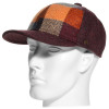 Casquette baseball laine vierge bordeaux à carreaux portée